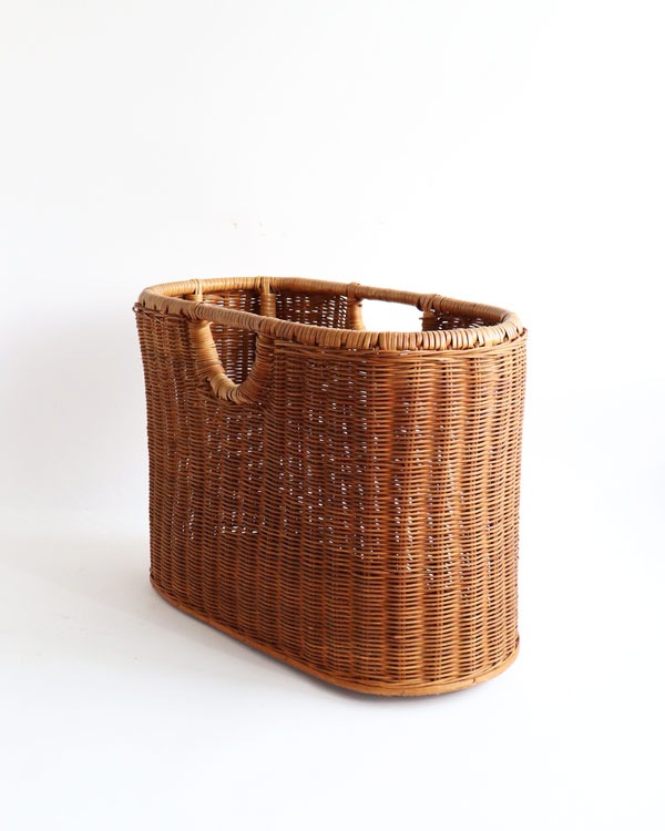 ラタン　アンティーク　バスケット　マガジンラック　お花込み ラタン アンティーク バスケット マガジンラック お花込み ラタン