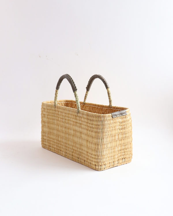 WARANGWAYAN(ワランワヤン) ストローバスケット 四角 浅 グレー M-STORAGE Mercantile Co.