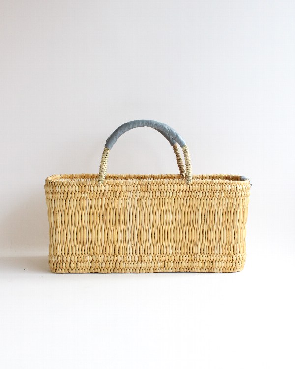 WARANGWAYAN(ワランワヤン) ストローバスケット 四角 浅 グレー M-STORAGE Mercantile Co.