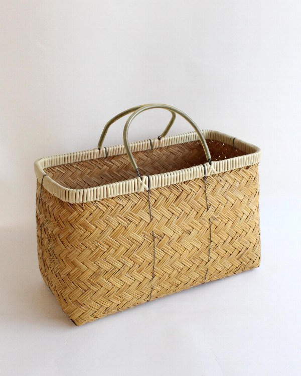 美品:市場かご Amazon.co.jp: 青竹市場かご 籐ハンドル 中サイズ[A-7913