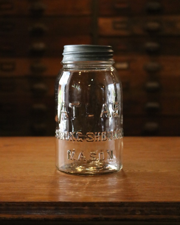 激レア　ヴィンテージ　アトラス　ガラスジャー ATLAS アンティークガラスジャー