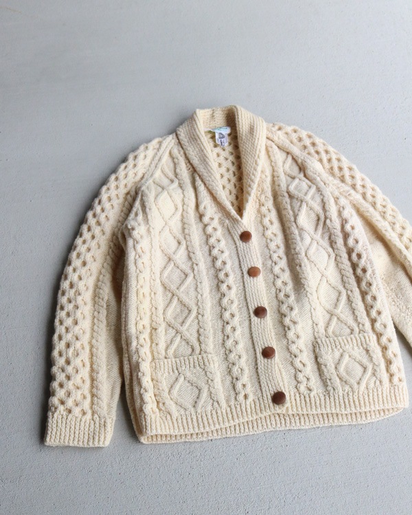 80s-90s Vintage Leisure wear ウールカーディガン 80s フィッシャーマン ウールカーディガン 007