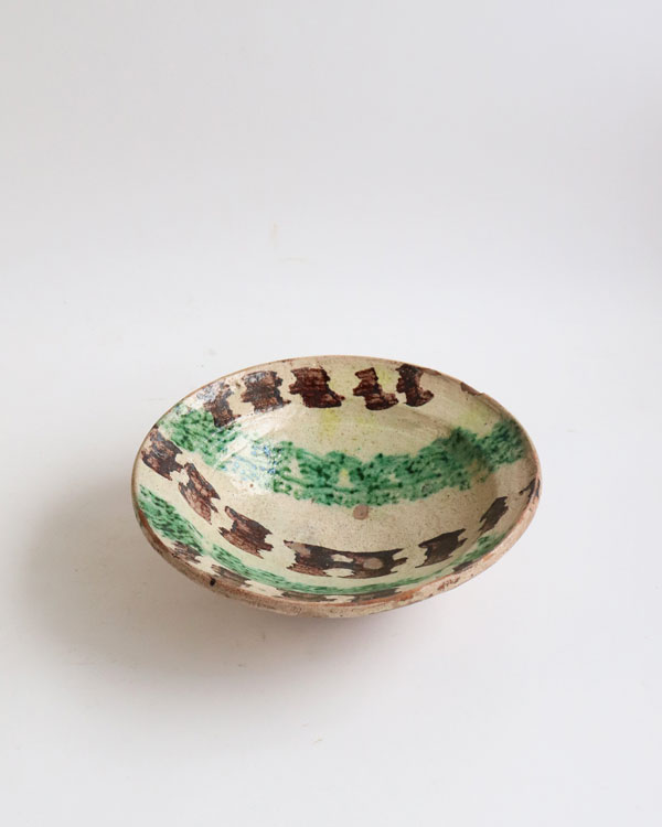 アフガン古鉢 スポンジウェア 民藝 器 皿 古道具 ビンテージ 骨董 古美術 アフガン 古鉢 R