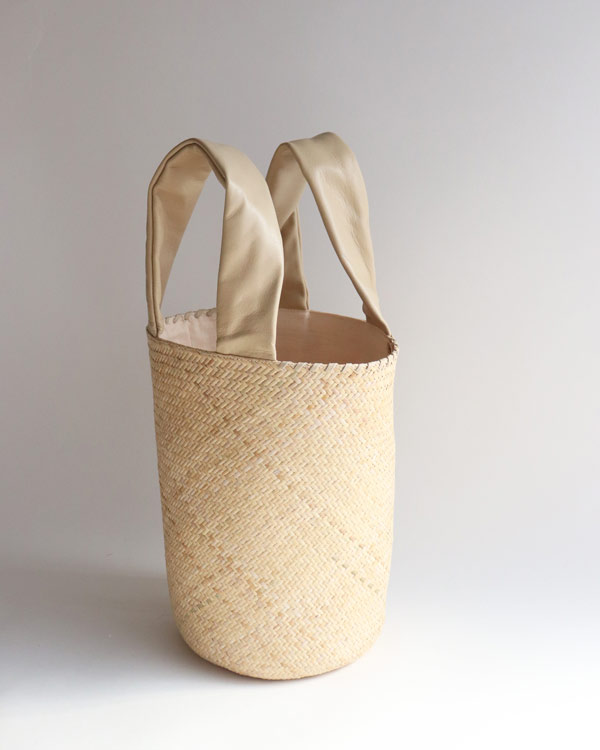 WARANGWAYAN【美品】FUTO 革手バスケット Mサイズ かごバッグ warang wayan(ワランワヤン) FUTO ラタン革手バスケット
