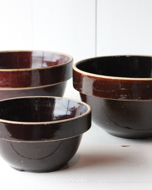 Old Brown Crock (陶製ミキシングボウル) A [生活雑貨とアンティークの