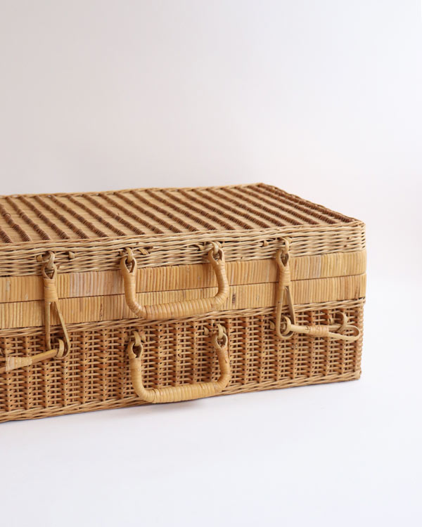 ラタン ピクニックバスケット トランク型 JB-007-STORAGE Mercantile Co. 在庫限り送料無料 トランク型バスケット アンティーク 籐 雑貨