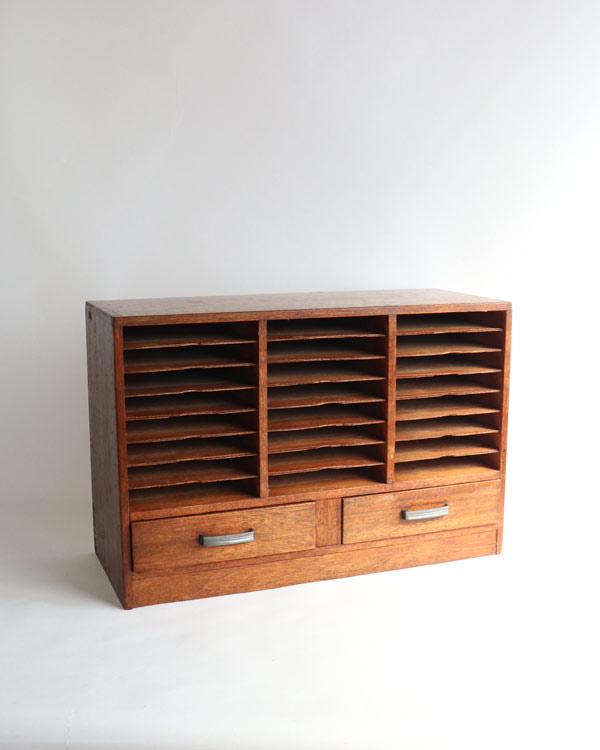 英国アンティーク木製ファイリングキャビネット/書類整理棚/ドロワー