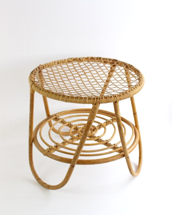 ラタン コーヒーテーブル ラウンド [生活雑貨とアンティークの