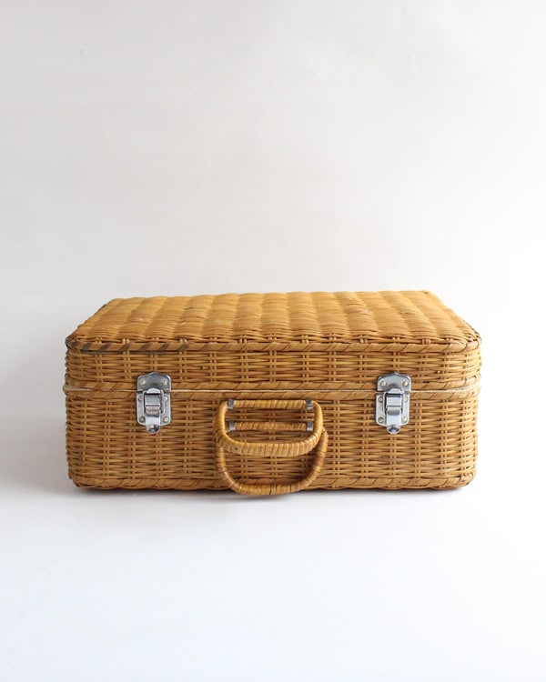 アンティーク　籐　トランク　ピクニック　バスケット　古道具 アンティークトランク古道具バスケット