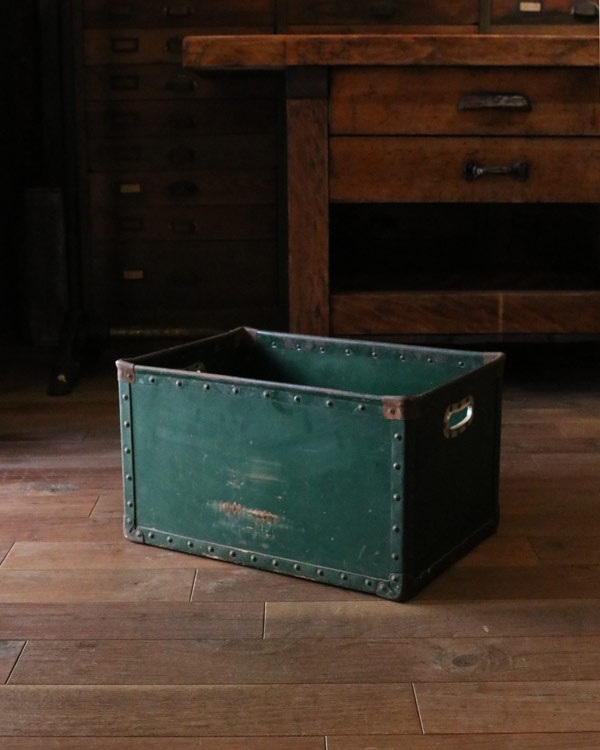 アンティークファイバー製コンテナボックスビンテージtruck furniture vintage ファイバーコンテナ【大】アメリカ雑貨 ヴィンテージ雑貨
