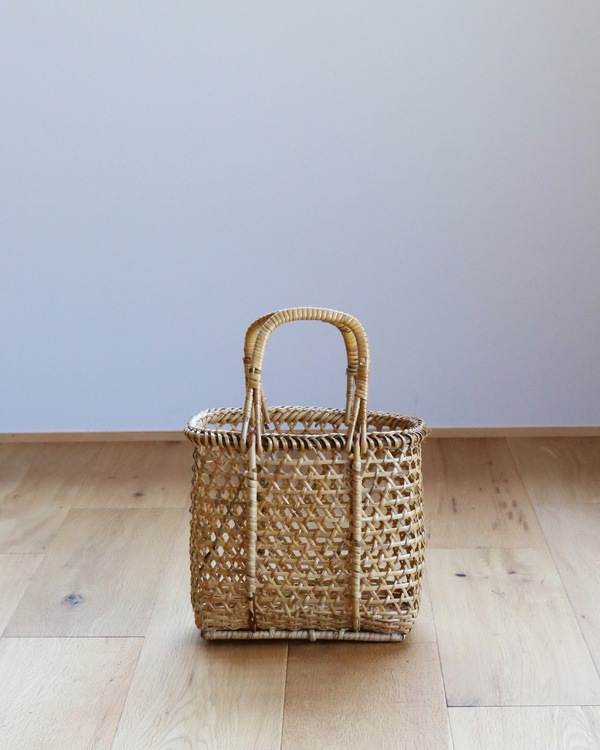 ウィッカー製車輪付きガーデンバスケット ウィッカーバスケット