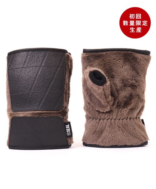 未使用級☆本毛皮 ブルーアイリスミンク クロップド丈 裏地馬車柄 なめし柔らか◎ SEAL フィンガーレスグローブ 【数量限定】 | 日本職人が作るメンズ