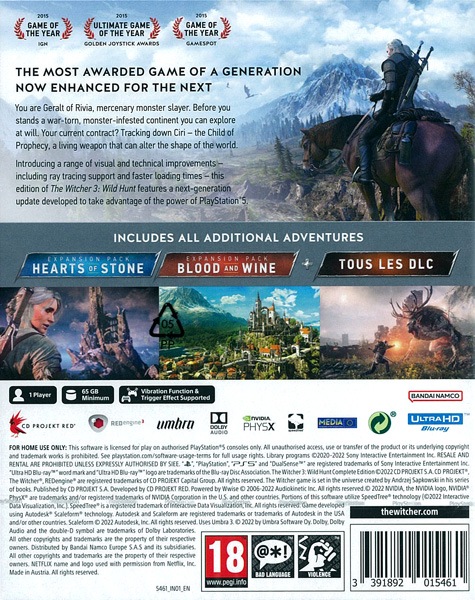ŹƬʻ(PS5)The Witcher 3: Wild Hunt Complete Edition EUǡ