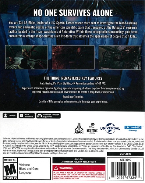 ŹƬʻ(PS5)The Thing: Remastered ǡ