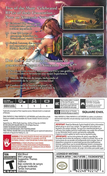 (����NS����)Final Fantasy X X-2 HD Remaster (US)