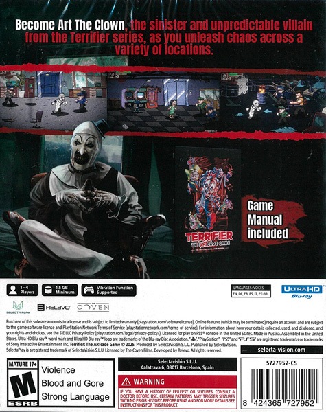 (����PS5����)Terrifier: The ARTcade Game �������ǡ�