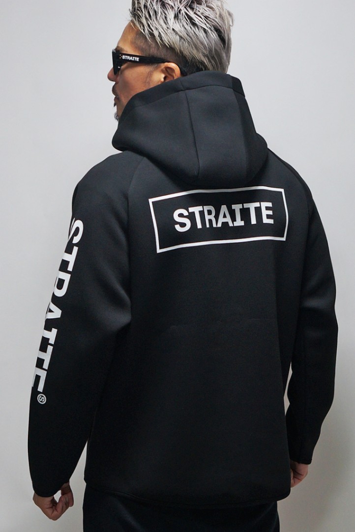 予約制】テック素材ダンボールニットフレームロゴZIPパーカー [STRAITE