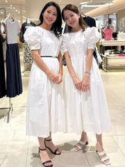 パフスリーブVバックワンピース|小柄・低身長向けキュートな夏ワンピース