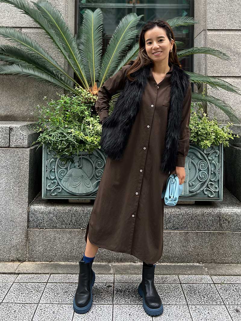 スキッパーネックポケットシャツワンピース　regular丈 SLY シャツワンピース SKIPPER PUFF SH OP スキッパー パフ