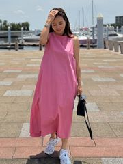 小柄マキシスタイル夏の定番｜Aラインタックワンピース | ワンピース