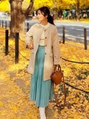 小柄女性のためのウールコート｜ノーカラーウールコート｜designed