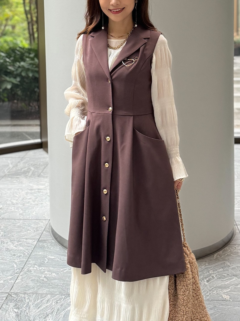 着回し多彩な綺麗めスタイル｜テーラードジレワンピース｜designed