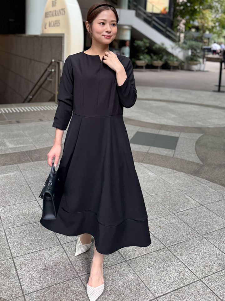 キーネックフレアワンピース｜小柄女性のセレモニー服Grand Series