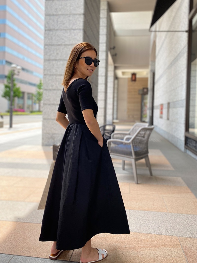 試着のみ】ST.ROONEY / リブ切替フレアワンピース[2021Ver]-