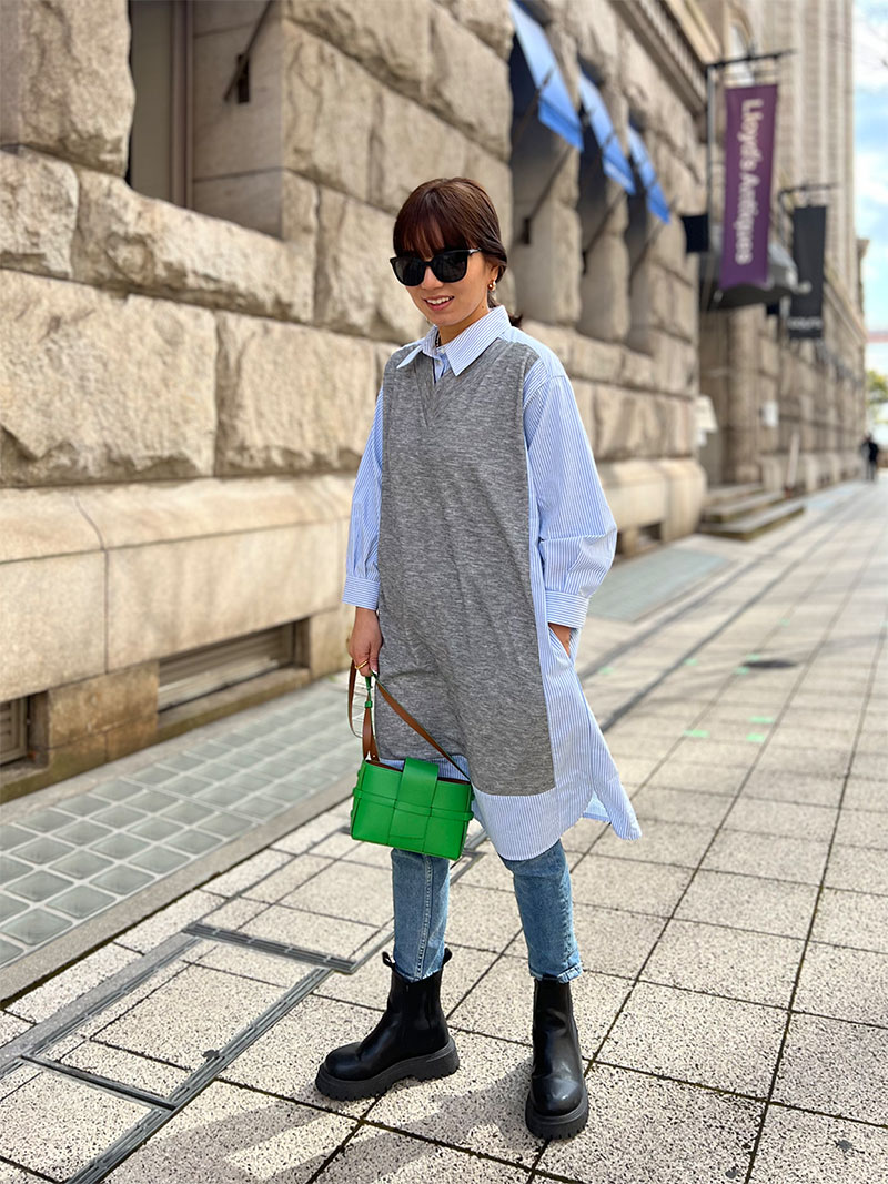 低身長モードカジュアル ニットドッキングシャツ/ST.ROONEY