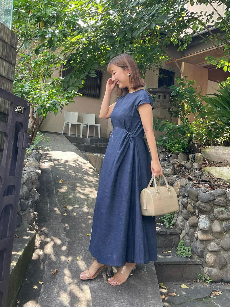 150cm小柄サイズの デニムフレンチワンピース/ST.ROONEY | ワンピース