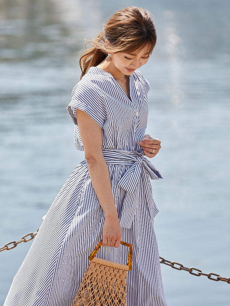 おすすめ St Rooney セントルーニー スタンドカラーシャツワンピース ピンク 在庫限りセール