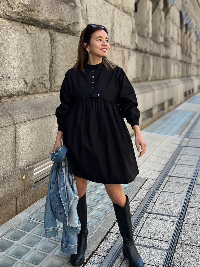 LEONARD 長袖ひざ丈ワンピース 黒36Size LEONARD（ひざ丈ワンピース）のフリマアイテム一覧