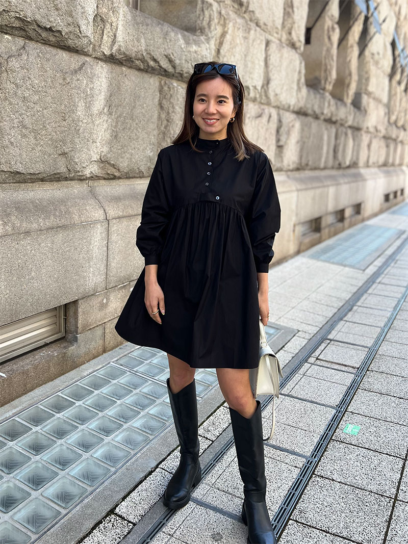 小柄で映えるミニ丈 ショートティアードシャツワンピ | ワンピース