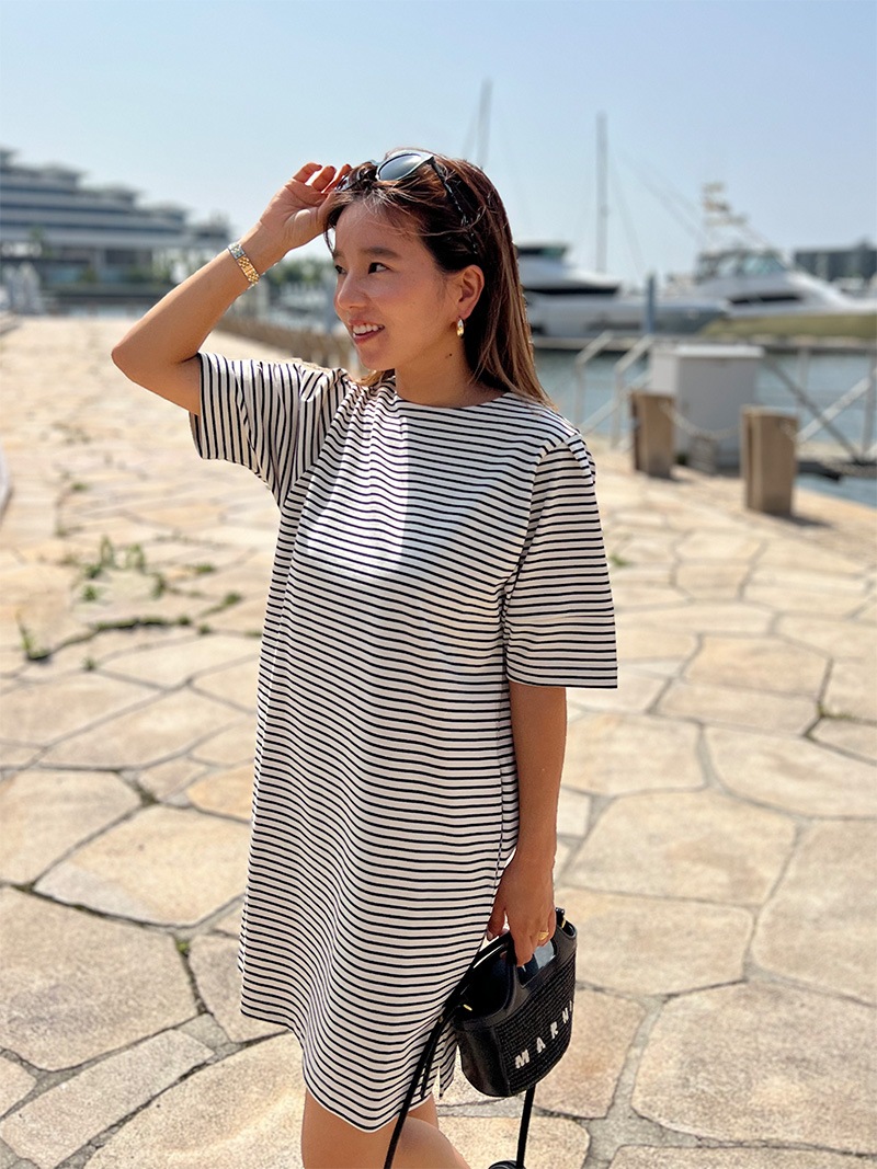 1枚で楽ちんスタイル｜マリンボーダーワンピース | ワンピース,半袖