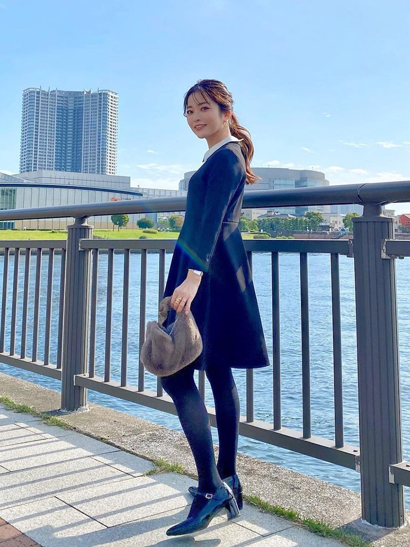 ネイビー残りわずか]小柄Sサイズミニ クレリックミニワンピース