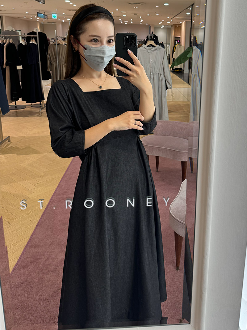 セントルーニー　デニムワンピース　ブラック ST.ROONEY ワンピース テンセルデニムワンピース「低身長・小柄