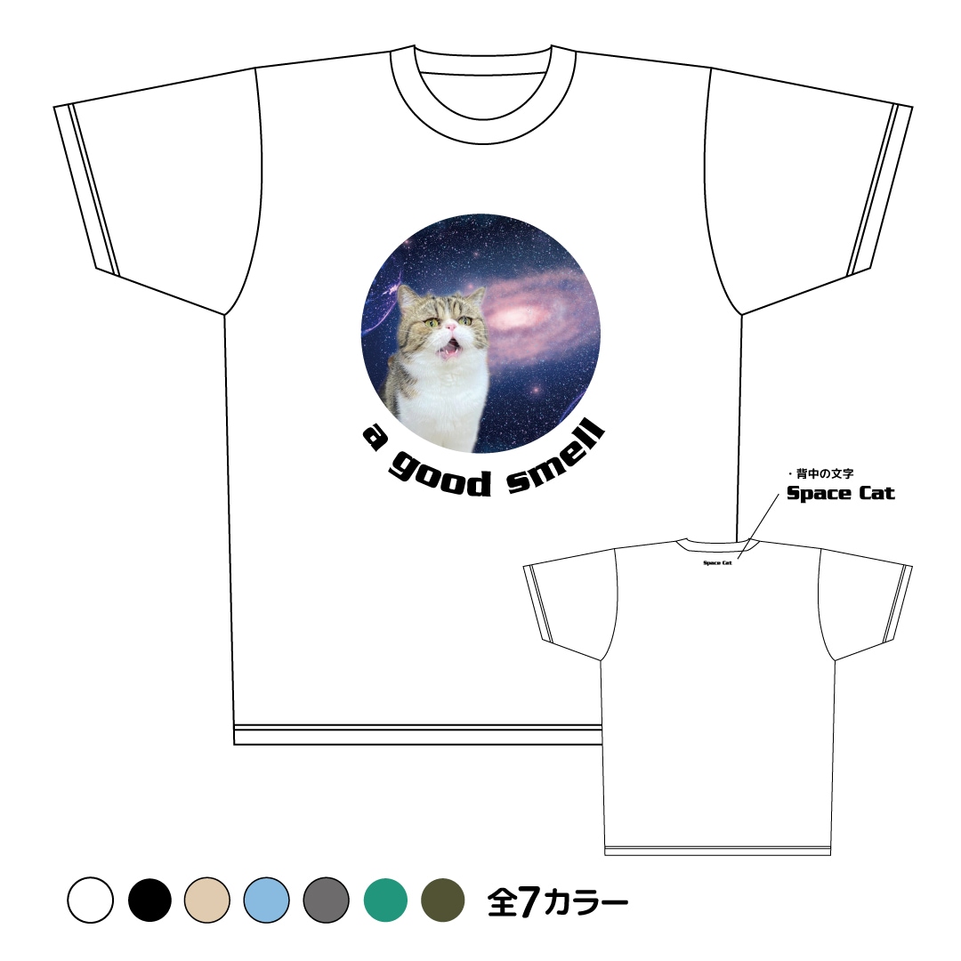 猫狂い 宇宙猫ブブドライTシャツ