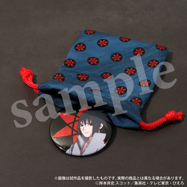 NARUTO-ナルト- 疾風伝 ホログラム缶バッジ入り巾着 うちはサスケ