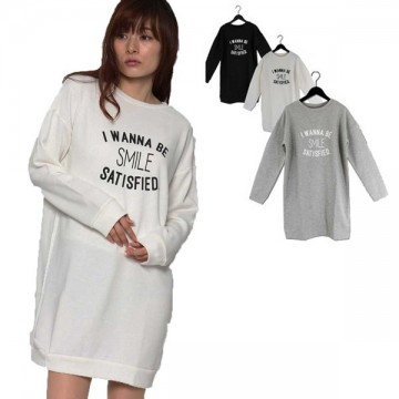 ロゴプリント裏毛ワンピース|ワンピース・ドレス|レディース