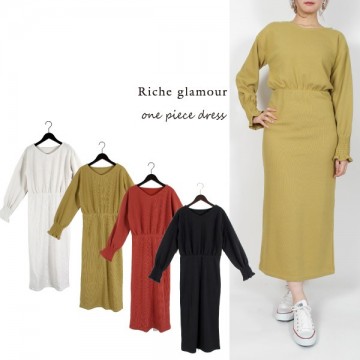 袖シャーリングワンピース|ワンピース・ドレス|レディース