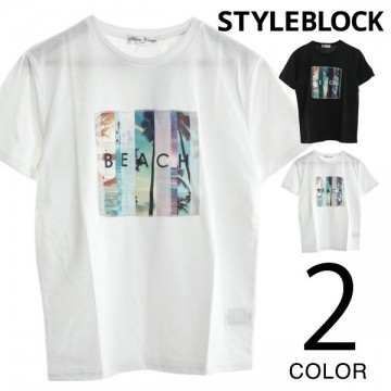 ガーゼ貼り3DフォトプリントTシャツ|トップス|メンズ