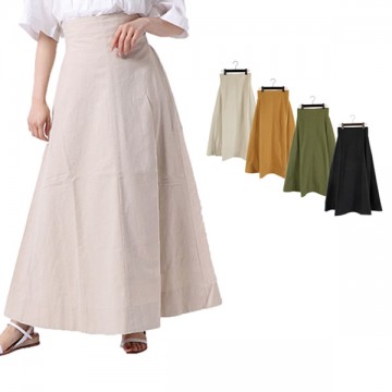 綿プリペラマキシスカート|スカート|レディース