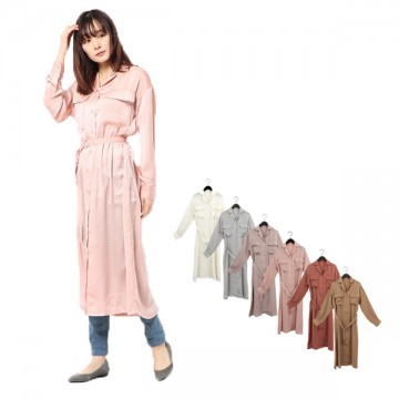 ヴィンテージサテンロングシャツワンピース|ワンピース・ドレス|レディース