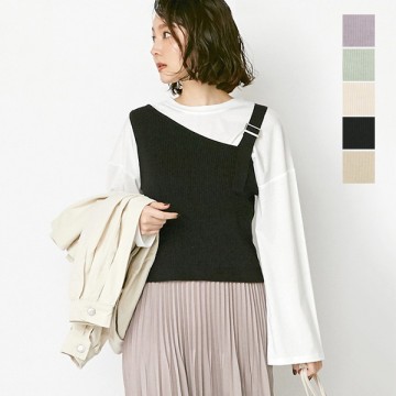 ワンショルダーニットビスチェ|トップス|レディース