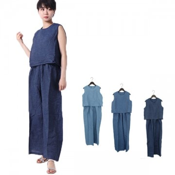 ソフトデニムコンビネゾン|ワンピース・ドレス|レディース