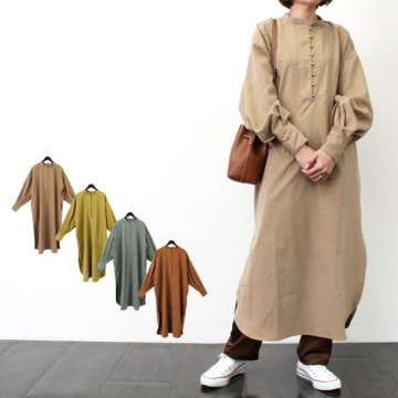 スタンドカラーワンピース|ワンピース・ドレス|レディース
