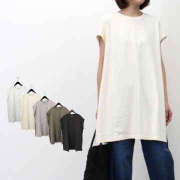 天竺フレンチスリーブチュニック|トップス|レディース