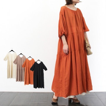 ガーゼ2WAYティアードワンピース|ワンピース・ドレス|レディース