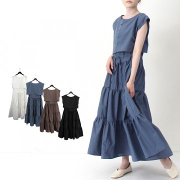 ブロードレイヤードティアードワンピース|ワンピース・ドレス|レディース