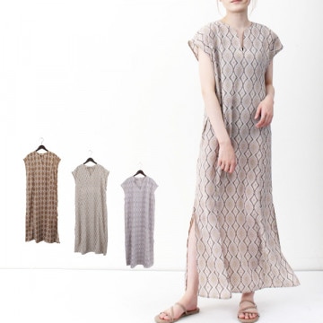 オリエンタル柄カフタンロングワンピース|ワンピース・ドレス|レディース